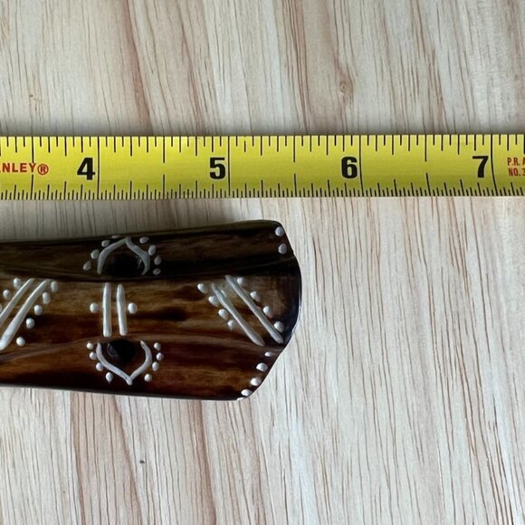 Vintage Carved Tribal Mask Face Bottle Opener Natural Handle & Metal Cap Remover - Picture 11 of 13